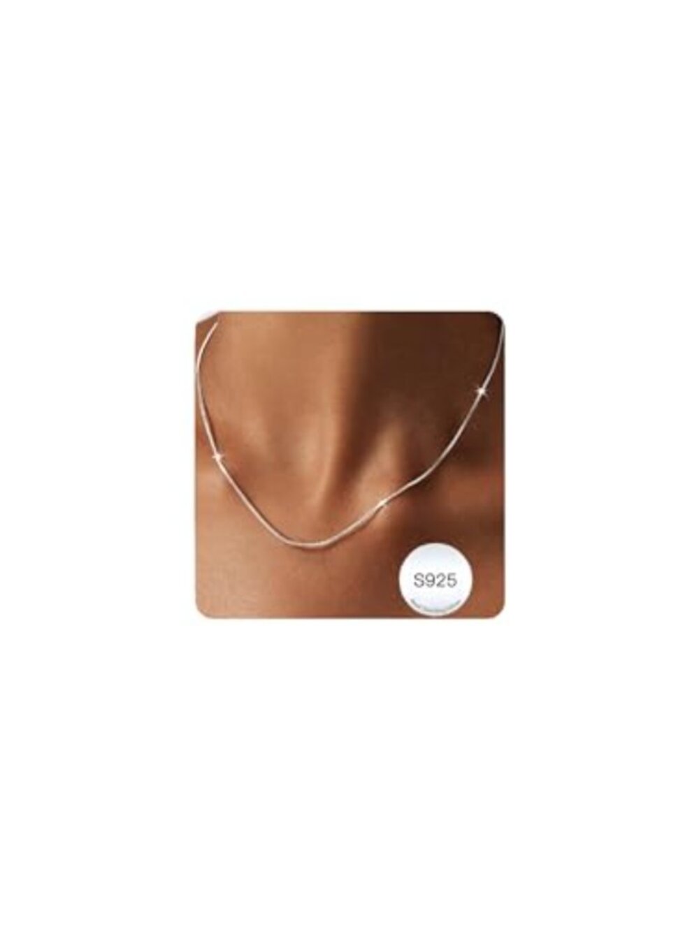 925 Sterling Silver Chain Necklace Women Box Chain 16in Hypoallergenic Gift